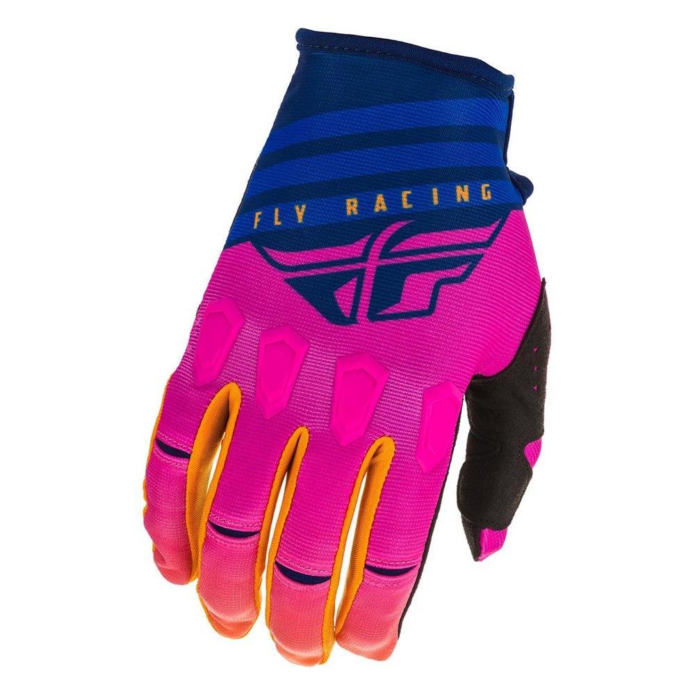 Перчатки FLY RACING KINETIC K220 чёрные/синие/оранжевые (2020)